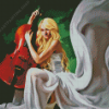 White Woman Cello Diamond Painting