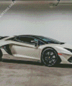 White Lamborghini Car Diamond Painting