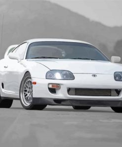 White Toyota Supra Mk4 Car Diamond Painting