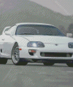 White Toyota Supra Mk4 Car Diamond Painting