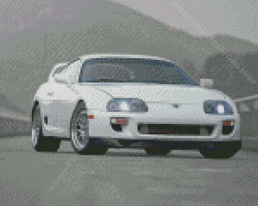 White Toyota Supra Mk4 Car Diamond Painting