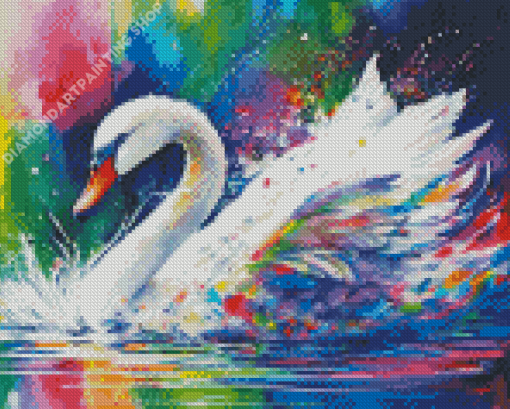 White Swan Bird Diamond Painting