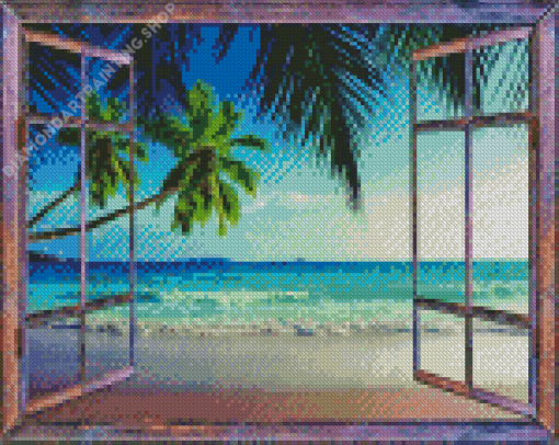 Window To Beach Diamond Painting