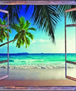 Window To Beach Diamond Painting