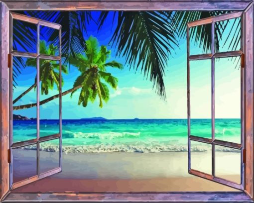 Window To Beach Diamond Painting