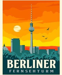 Berliner Fernsehturm Poster Illustration Diamond Painting