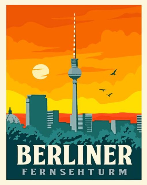 Berliner Fernsehturm Poster Illustration Diamond Painting