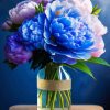 Blue Peonies Diamond Painting