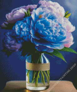 Blue Peonies Diamond Painting