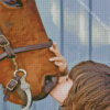 Boy Kissing Horse Diamond Painting