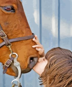 Boy Kissing Horse Diamond Painting