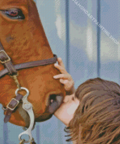 Boy Kissing Horse Diamond Painting