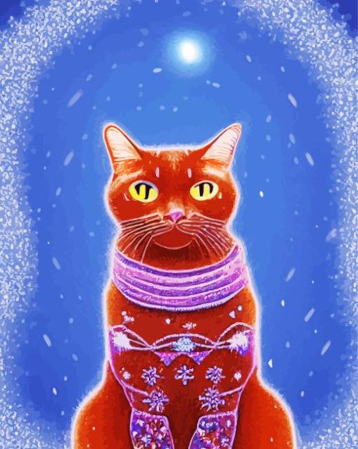 Burmese Cat In Sweater Diamond Painting