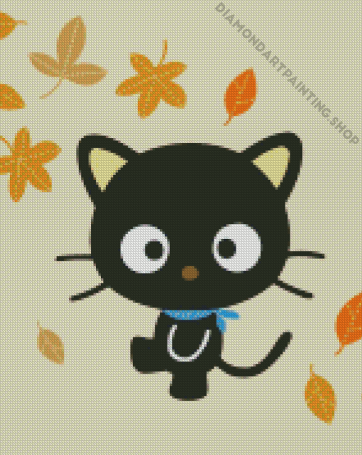 Chococat With Autumn Leaves Diamond Painting