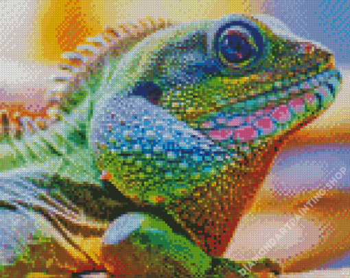 Colorful Iguana Saurian Diamond Painting