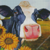 Cow Sunflowers Diamond Painting