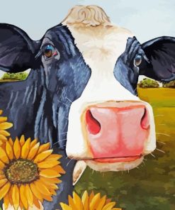 Cow Sunflowers Diamond Painting