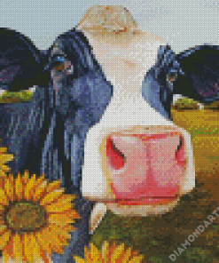 Cow Sunflowers Diamond Painting