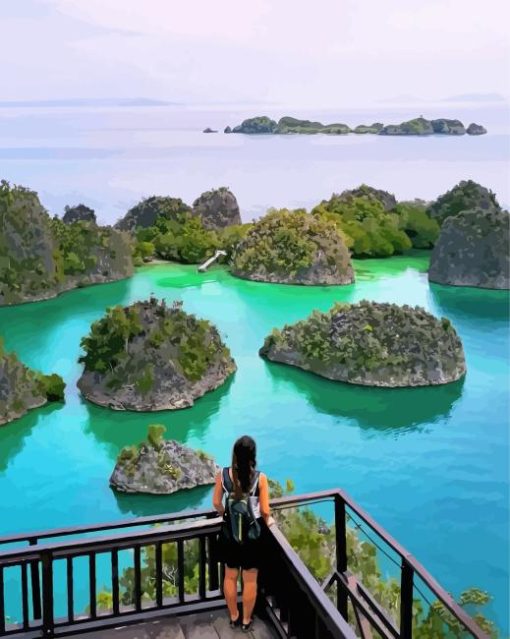 Girl In Raja Ampat Islands Diamond Painting