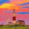 Lighthouse At Sunset Diamond Painting