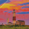 Lighthouse At Sunset Diamond Painting