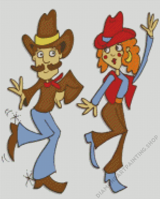 Line Dancing Couple Diamond Painting