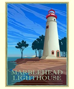 Marblehead Lighthouse Poster Diamond Painting