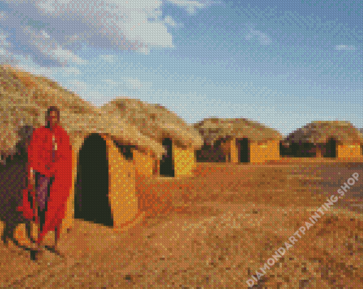 Masai Village Diamond Painting