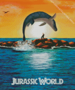 Mosasaurus Jurassic World Poster Diamond Painting