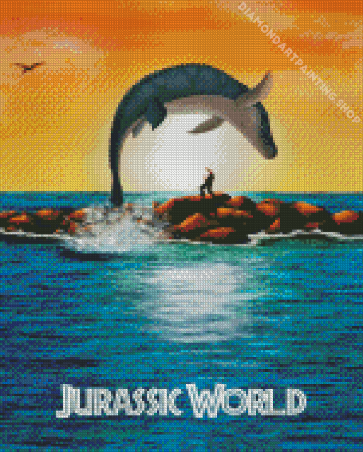 Mosasaurus Jurassic World Poster Diamond Painting