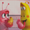 Pink And Yellow Larva Island Diamond Painting