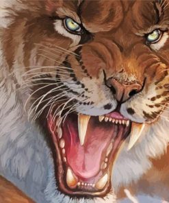 Saber Toothed Cat Close Up Diamond Painting