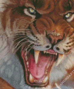 Saber Toothed Cat Close Up Diamond Painting