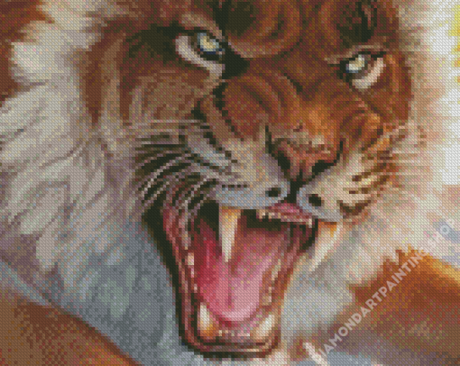 Saber Toothed Cat Close Up Diamond Painting