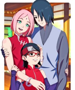 Sasuke Sakura And Sarada Anime Diamond Painting