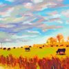 Abstract Cows In The Field Diamond Painting