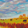 Abstract Cows In The Field Diamond Painting