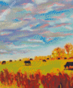 Abstract Cows In The Field Diamond Painting