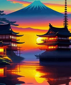 Aesthetic Anime Japanese Village Diamond Painting