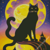 Black Cat And Moon Diamond Painting