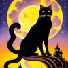 Black Cat And Moon Diamond Painting