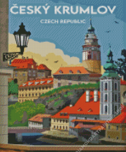 Cesky Krumlov Town In Czech Republic Poster Diamond Painting