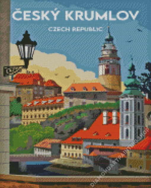 Cesky Krumlov Town In Czech Republic Poster Diamond Painting