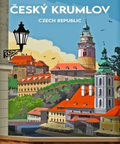 Cesky Krumlov Town In Czech Republic Poster Diamond Painting