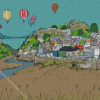 Clifton Bridge And Ballons View Art Diamond Painting