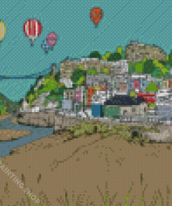 Clifton Bridge And Ballons View Art Diamond Painting