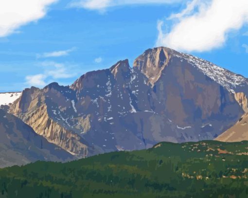 Colorado Peak Longs Mountains Diamond Painting