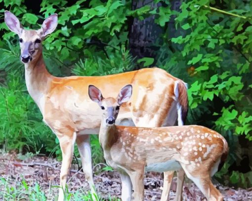 Doe And Fawn Diamond Painting