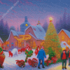 Small Town Christmas Festival Diamond Painting