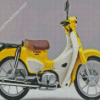 Yellow Motorcycle Honda Super Cub Diamond Painting